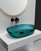 Раковина-чаша Abber Kristall 60 Бирюзовая арт-AT2805Aquamarin — фото 3, Раковины накладные