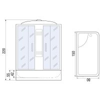 Товар: Душевой бокс River Nara 150x80 МТ с поддоном арт-10000003025 - фото 5 Душевой бокс River Nara 150x80 МТ с поддоном арт-10000003025 — фото 5, Душевые боксы