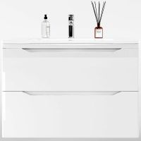 Тумба под раковину WellWant Riviera 80 подвесная Белый глянец антискрейтч арт-WWTRMW842W — фото 1, Тумбы под раковину