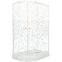 Душевой уголок Triton Коралл 120х80 А R профиль Белый стекло прозрачное с узором арт-Щ0000061781 — фото 5, Асимметричные душевые уголки