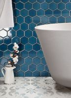 Керамическая мозаика StarMosaic Hexagon big Deep Blue Glossy JJFQ80048 25,6x29,5 см арт-С0004060 — фото 3, Мозаика
