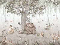 Фреска детская Ortograf Little Friends 34352 Фактура флок FLK Флизелин (4*3) Бежевый/Коричневый, Деревья/Животные арт-34352 (флок FLK) — фото 2, Фрески