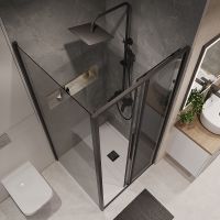 Душевой уголок Niagara Nova 90х80 профиль Черный матовый стекло тонированное арт-NG-85-9TB-TB80-34 — фото 4, Прямоугольные душевые уголки