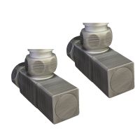 Водяной полотенцесушитель Ника Modern ЛМ 6 100x50 Matt antique silver 15 перекладин арт-ЛМ 6 100/50 Matt Antique Silver с вентилями — фото 3, Водяные полотенцесушители