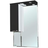 Зеркало со шкафом Bellezza Альфа 55 L с подсветкой Белое Черное арт-4618808002049 — фото 1, Зеркальные шкафы в ванную