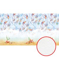 Фреска Ortograf Flora 31255 Фактура бархат FX Флизелин (5*2,7) Голубой/Бежевый/Оранжевый, Рыбы арт-31255 (бархат FX) — фото 1, Фрески