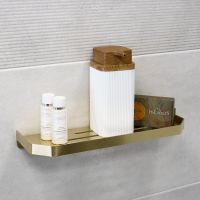 Металлическая полка Fixsen Hi-Tech Золото-сатин арт-FX-843G — фото 2, Полки для ванной и душа