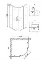 Душевой уголок Niagara Nova 90х90 NG-6406-08 GOLD профиль Желтое золото стекло прозрачное арт-64060811GOLD — фото 3, Душевые уголки четверть круга