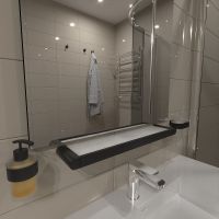 Стеклянная полка Altasan Лотос Черная матовая арт-ЛТ70ЧМ — фото 2, Полки для ванной и душа