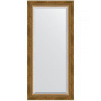 Зеркало Evoform Exclusive 113х53 с фацетом в багетной раме - Состаренная бронза с плетением 70 мм арт-BY 3484 — фото 1, Зеркала в ванную комнату