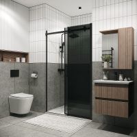 Душевая дверь Grossman Classic 130 профиль Черный матовый стекло тонированное арт-100.K33.04.130.21.10 — фото 4, Раздвижные душевые двери