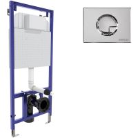 Инсталляция Berges Novum для унитаза с клавишей смыва Хром арт-040223 — фото 1, Инсталляции для унитазов