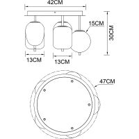 Потолочный светильник Artelamp Freddie Дымчатый Полированная медь арт-A2231PL-5PB — фото 4, Подвесные светильники