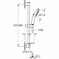 Душевой гарнитур Grohe Tempesta 110 Хром арт-27600003 — фото 4, Душевые гарнитуры на штанге