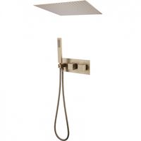 Душевая система Abber Daheim с термостатом Золото матовое арт-AF8255G — фото 1, Встраиваемые душевые комплекты