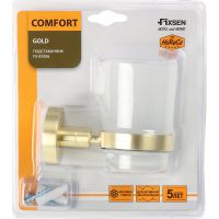 Стакан для зубных щеток Fixsen Comfort Gold  Золото-сатин арт-FX-87006 — фото 2, Стаканы для зубных щеток