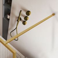 Душевая перегородка Vincea Walk-In 110 профиль Брашированное золото стекло рифленое арт-VSW-1HP110FLBG — фото 3, Душевые перегородки