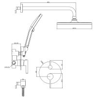 Душевая система Splenka Сатин арт-S222.27.05 — фото 2, Встраиваемые душевые комплекты