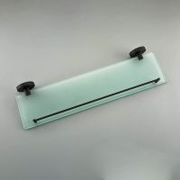 Стеклянная полка Frap F302 Черная матовая арт-F30207 — фото 5, Полки для ванной и душа