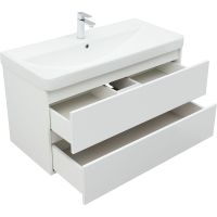 Тумба под раковину Aquanet Вега 100 подвесная Белый глянец арт-316655 — фото 8, Тумбы под раковину