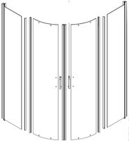 Душевая дверь для кабины Aquanet Passion R №1/4 профиль Серебро стекло прозрачное арт-215020 — фото 2, Раздвижные душевые двери