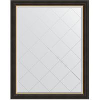Зеркало Evoform Exclusive-G 119х94 с гравировкой в багетной раме - Черное дерево с золотом 71 мм арт-BY 4537 — фото 1, Зеркала в ванную комнату