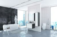 Тумба под раковину Roca Ronda 80 подвесная Белый глянец Антрацит арт-ZRU9302965 — фото 5, Тумбы под раковину