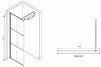Душевая перегородка Abber Immer Offen 120 профиль Черный стекло прозрачное арт-AG62120B8 — фото 4, Душевые перегородки