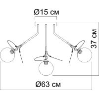 Люстра Artelamp Peacock Белая Золото матовое арт-A1369PL-7SG — фото 2, Люстры