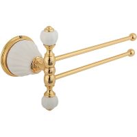 Полотенцедержатель Migliore Olivia поворотный Золото Белый арт-17466 — фото 1, Полотенцедержатели