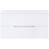 Тумба с раковиной Orange Line 100 подвесная Белая матовая арт-Li-100Tuw+RA100 — фото 1, Тумбы с раковиной