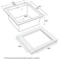 Кухонная мойка Paulmark Kante 45 Антрацит арт-PM104651-AN — фото 3, Кухонные мойки