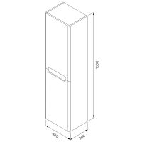 Шкаф пенал Iddis Edifice 40 подвесной Голубой арт-EDI40B0i97 — фото 7, Пеналы для ванной комнаты