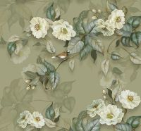 Фреска Ortograf Цветы 6736 Фактура бархат FX Флизелин (2,9*2,7) Зеленый, Цветы/Птицы арт-6736 (бархат FX) — фото 2, Фрески