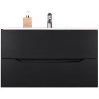 Тумба с раковиной Orange подвесная Черная матовая арт-Li-100Tub+Ra — фото 6, Тумбы с раковиной