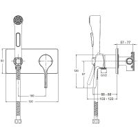 Гигиенический душ со смесителем Jacob Delafon Elate Хром арт-E25838-CP — фото 6, Гигиенические души