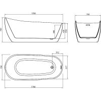 Акриловая ванна Grossman Galaxy 170х75 без гидромассажа арт-GR-1403MB — фото 7, Акриловые ванны