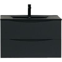 Тумба с раковиной Bond Wave 80 подвесная Графит матовый арт-T01807-S05B — фото 15, Тумбы с раковиной