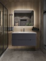 Тумба с раковиной Orange Line 100 подвесная Графит матовый арт-Li-100Tug+Ra — фото 4, Тумбы с раковиной