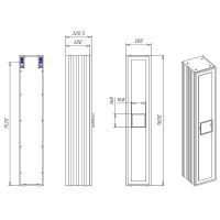 Шкаф пенал La Fenice Cubo 30 подвесной Синий матовый арт-FNC-05-CUB-BG-30 — фото 4, Пеналы для ванной комнаты