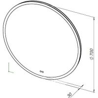 Зеркало Aquanet Арт 70 с подсветкой с сенсорным выключателем и диммером арт-336633 — фото 12, Зеркала в ванную комнату