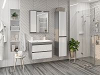 Товар: Зеркало со шкафом Brevita Balaton 75 L с подсветкой Белое матовое Серое матовое арт-BAL-04075-01-01Л - фото 6 Зеркало со шкафом Brevita Balaton 75 L с подсветкой Белое матовое Серое матовое арт-BAL-04075-01-01Л — фото 6, Зеркальные шкафы в ванную