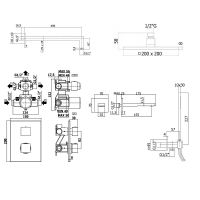 Душевая система Paffoni Level с термостатом Хром арт-KITLEQ519CR120 — фото 8, Встраиваемые душевые комплекты