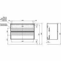 Тумба под раковину Aquanet Арт 100 подвесная Ясень графит арт-329614 — фото 13, Тумбы под раковину