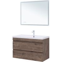 Тумба под раковину Aquanet Нота New 100 подвесная Дуб веллингтон табак арт-334194 — фото 8, Тумбы под раковину