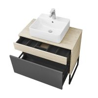 Тумба под раковину Aquaton Лофт Урбан 80 подвесная Cерый графит Дуб орегон арт-1A247601LQX60 — фото 10, Тумбы под раковину