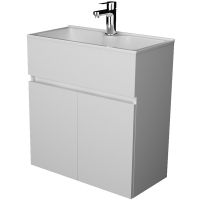 Тумба с раковиной 1MarKa Mira 60 подвесная Белая глянцевая арт-У75328 — фото 1, Тумбы с раковиной