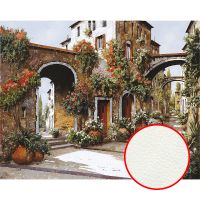 Фреска Ortograf Городской пейзаж живопись 11568 Фактура флок FLK Флизелин (3,4*2,7) Коричневый/Разноцветный, Город/Цветы/Живопись арт-11568 (флок FLK) — фото 1, Фрески