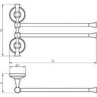 Полотенцедержатель Migliore Fortuna поворотный Золото арт-27675 — фото 2, Полотенцедержатели