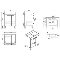 Тумба с раковиной Parly Spa Gill 60 Gill60 Цементно-серая арт-10155 — фото 5, Тумбы с раковиной